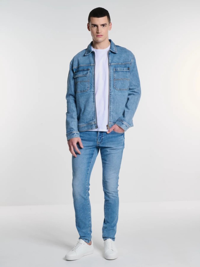 Jeansy męskie skinny jasnoniebieskie Deric 238