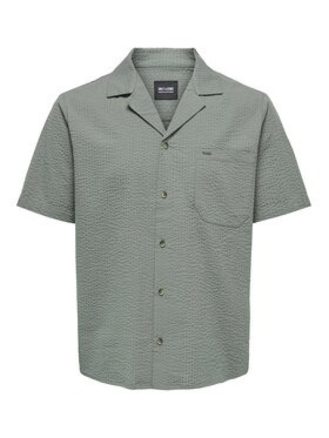Only & Sons Koszula Eye Resort 22030342 Zielony Relaxed Fit