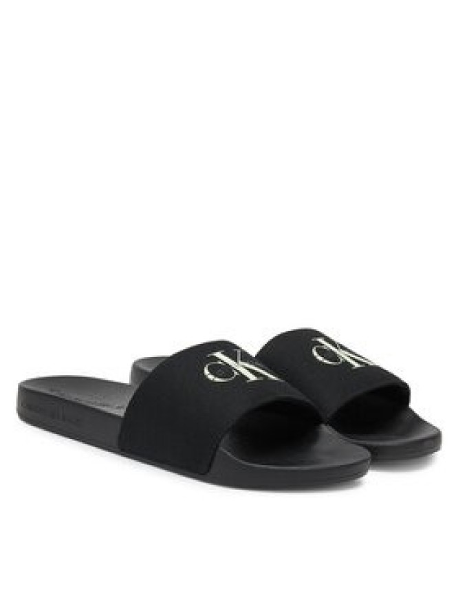 Calvin Klein Jeans Klapki Slide Monologo Cv YM0YM01367 Czarny