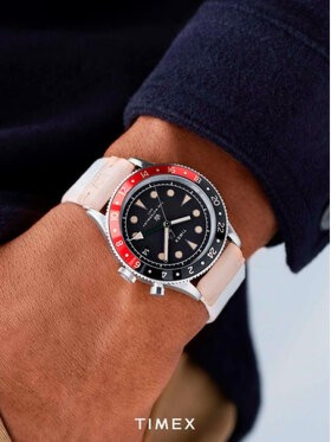 Timex Zegarek Waterbury Traditional GMT TW2V74100 Szary