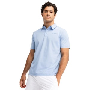 Męska tenisowa koszulka polo pique Siroko Slice Light Blue