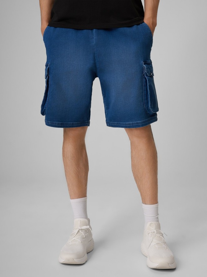 4F Spodenki casual cargo męskie - denim XL