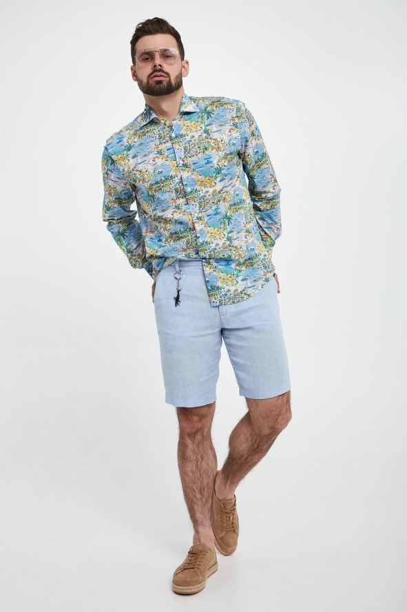 Bermudy męskie lniane PAUL&SHARK