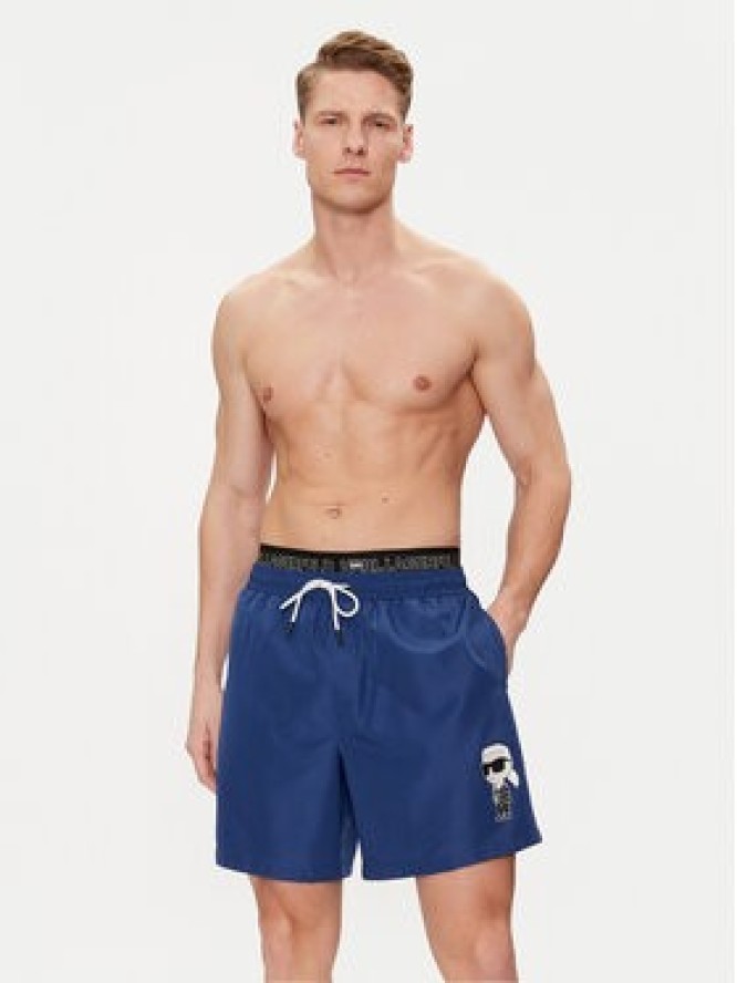 KARL LAGERFELD Szorty plażowe 235M2213 Granatowy Regular Fit