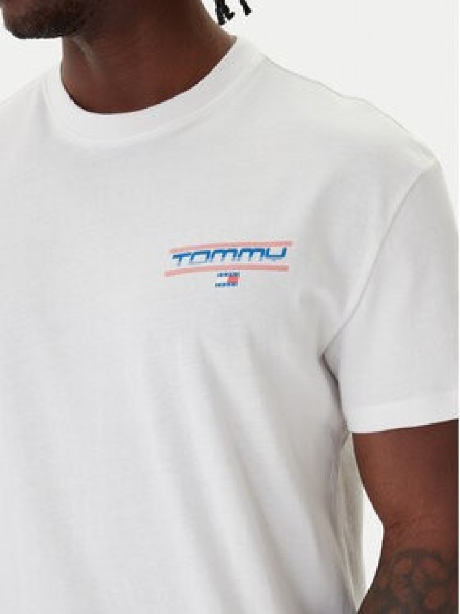 Tommy Jeans T-Shirt Poster DM0DM22541 Biały Regular Fit
