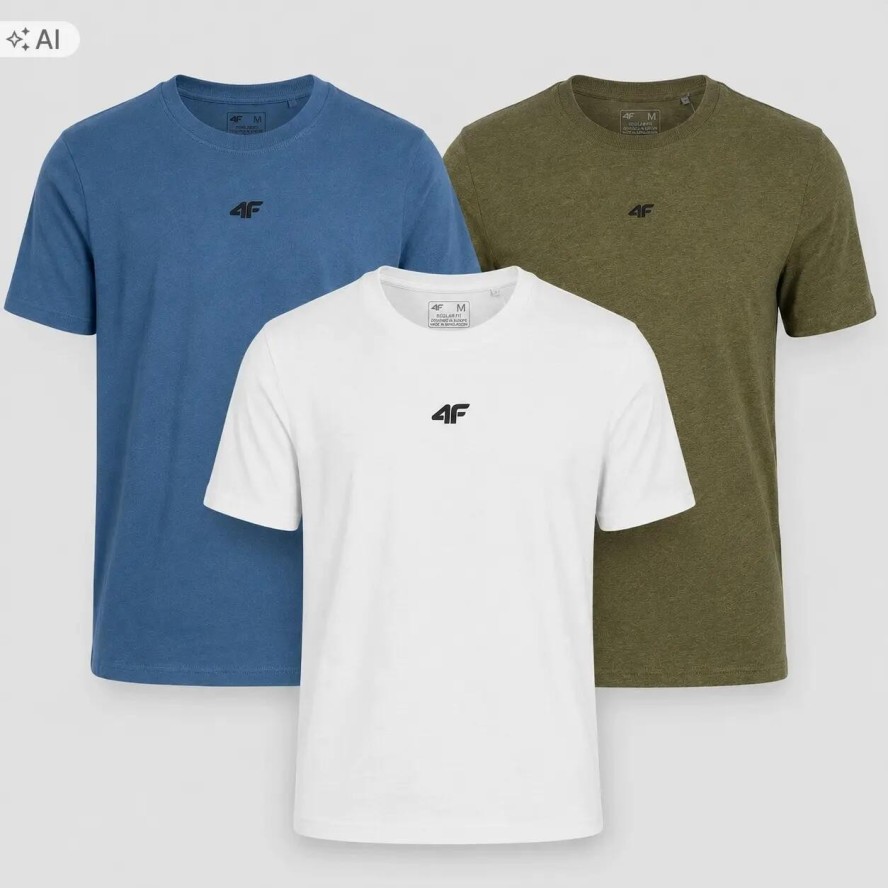 T-SHIRT MĘSKI 4F KOMPLET KOSZULEK 3 SZT KOLEKCJA LIMITOWANA M3947 SS26