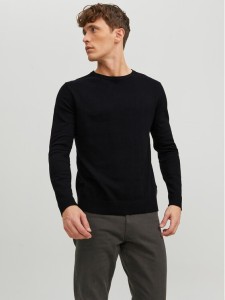 Jack & Jones Sweter Emil 12208364 Czarny Regular Fit