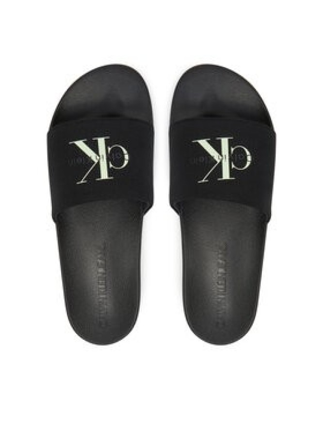 Calvin Klein Jeans Klapki Slide Monologo Cv YM0YM01367 Czarny