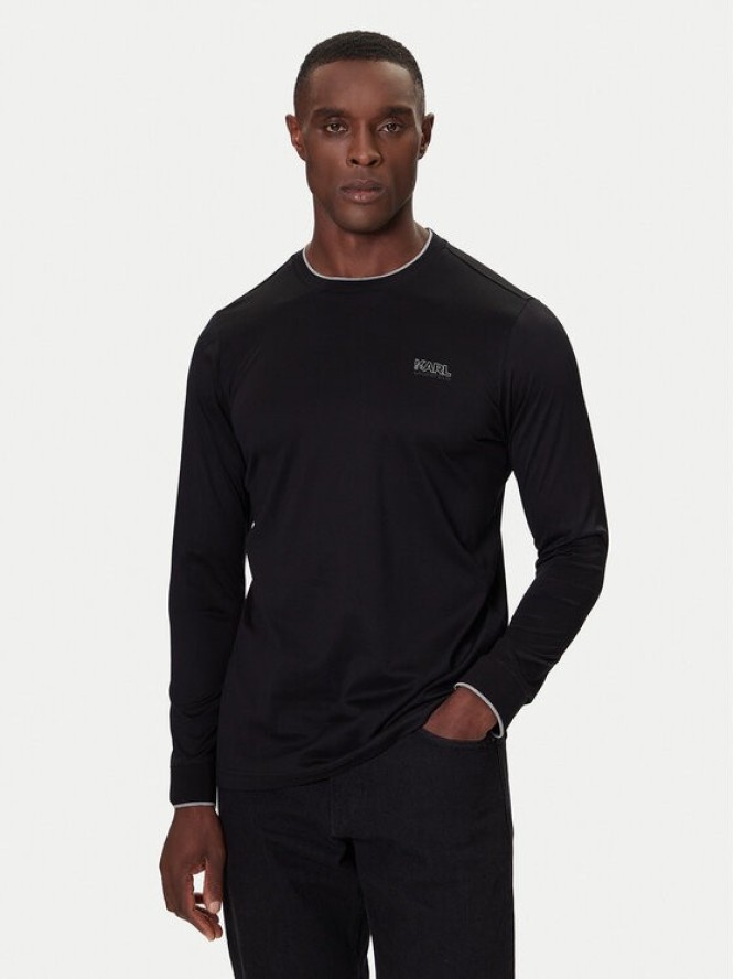 KARL LAGERFELD Longsleeve 755001 554200 Czarny Regular Fit