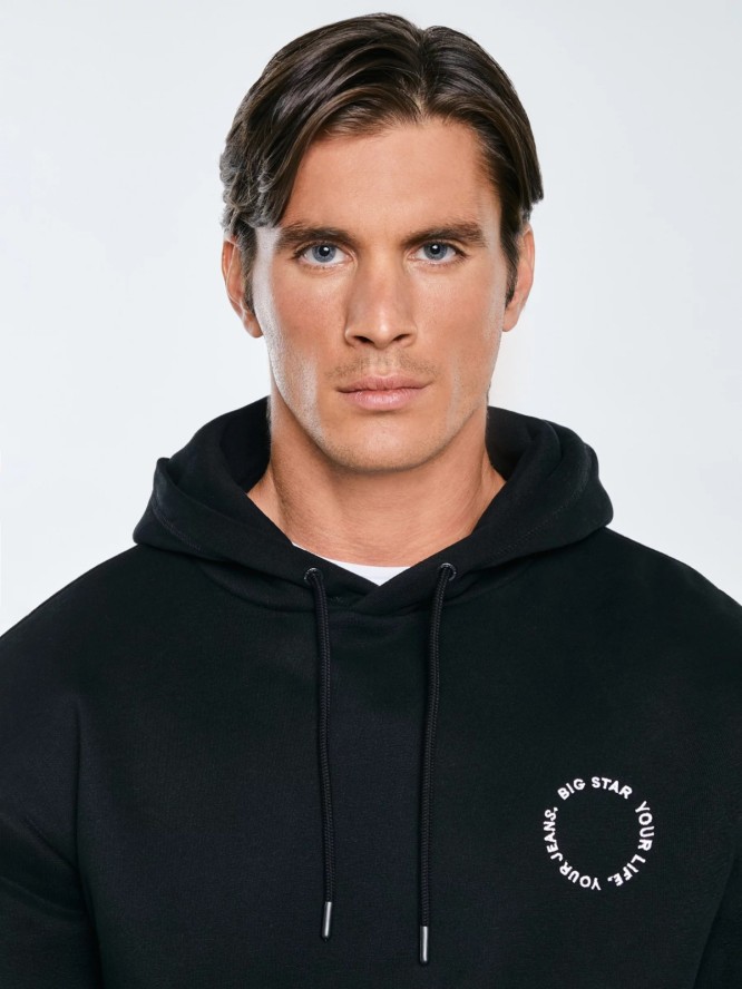 Bluza męska z kapturem czarna Ajrojer 906