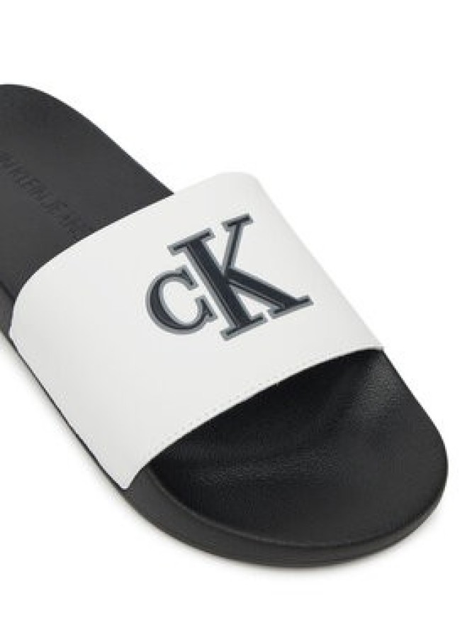 Calvin Klein Jeans Klapki Slide Jelly Mono Pu YM0YM01281 Biały