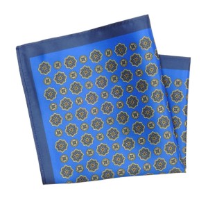 Poszetka Męska ALTIES, Niebiesko-Granatowa Wzór Geometryczny, Męska, Elegancka