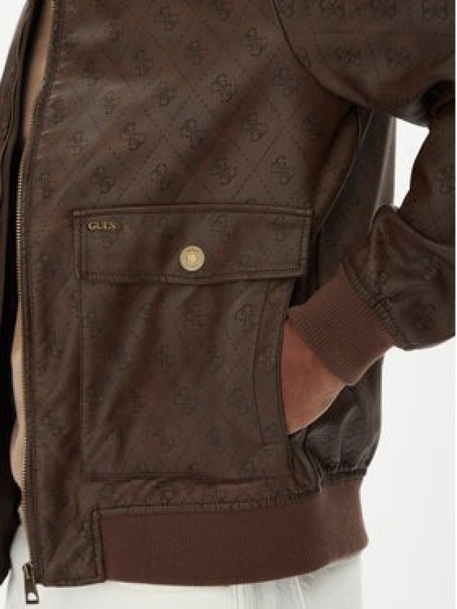 Guess Kurtka z imitacji skóry M5YL01 WGUC0 Brązowy Regular Fit