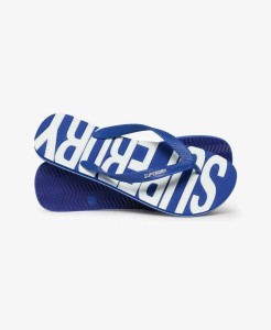 superdry Klapki Core Logo z gumy, lekkie i wygodne – Regal Blue/Optic