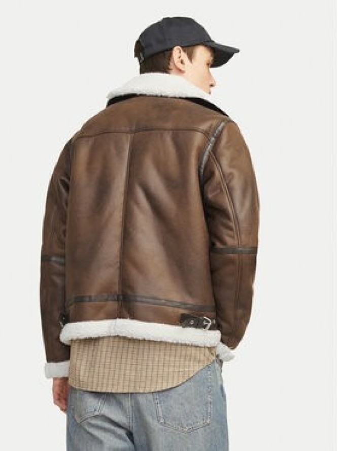Jack & Jones Kurtka z imitacji skóry Cole Aviator 12261819 Brązowy Regular Fit
