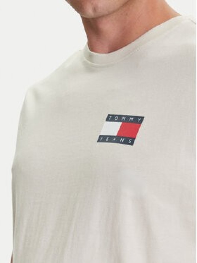 Tommy Jeans T-Shirt Essential DM0DM20740 Beżowy Slim Fit