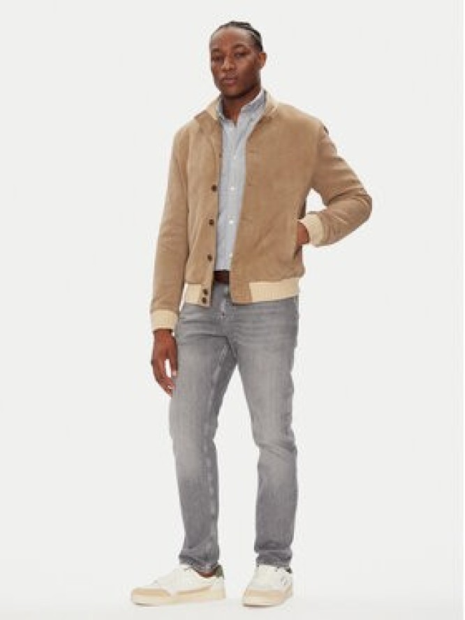 Milestone Kurtka skórzana MSDario 531621 60695 Beżowy Regular Fit