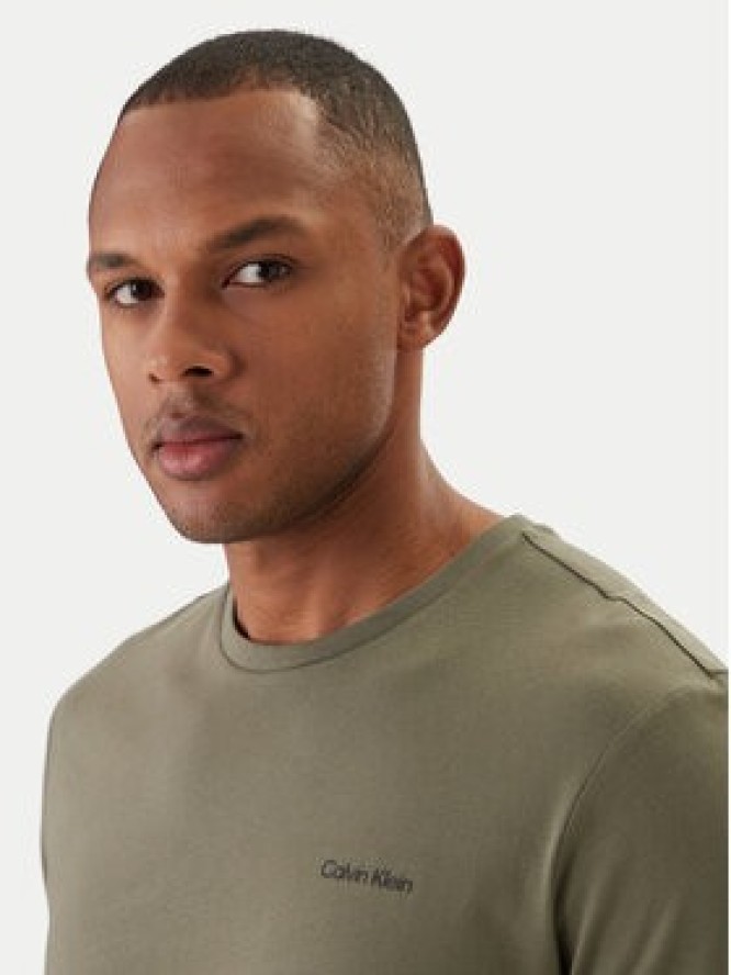 Calvin Klein T-Shirt Micro Logo LV04LC255G Zielony Regular Fit