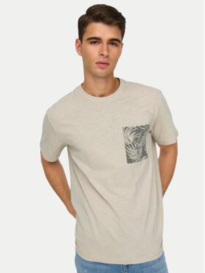 Only & Sons T-Shirt 22025286 Beżowy Regular Fit