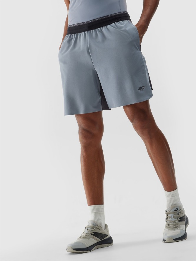 4F Spodenki treningowe szybkoschnące męskie - szare XL