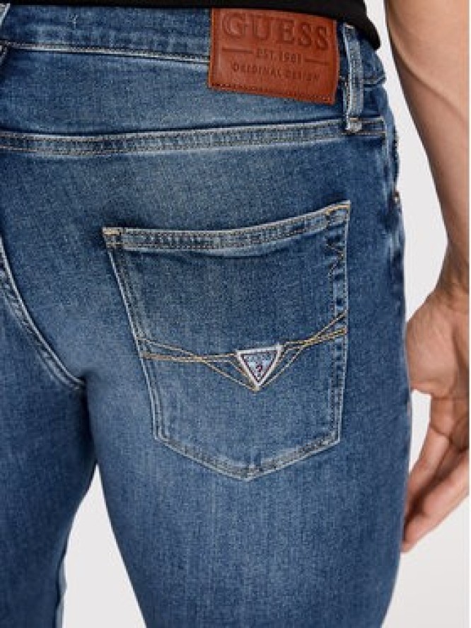 Guess Jeansy Chris M2YA27 D4Q42 Granatowy Super Skinny Fit