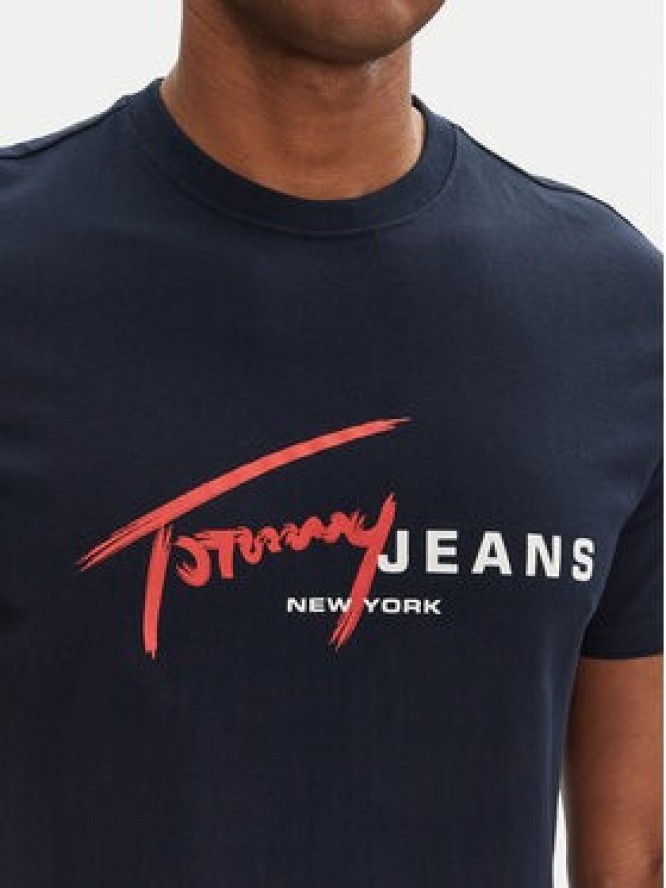 Tommy Jeans T-Shirt Signature Dna DM0DM20817 Granatowy Regular Fit