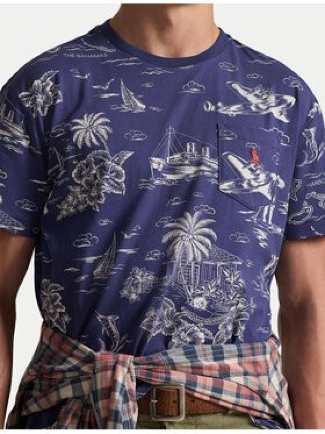 Polo Ralph Lauren T-Shirt 710B16619001 Granatowy Slim Fit