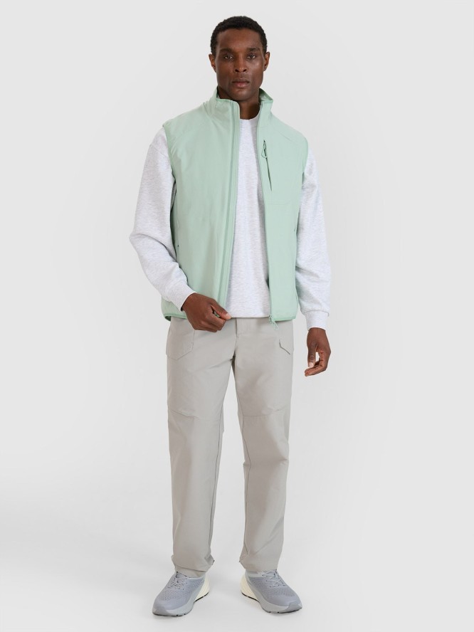 4F Bezrękawnik ze stójką męski - turkusowy S