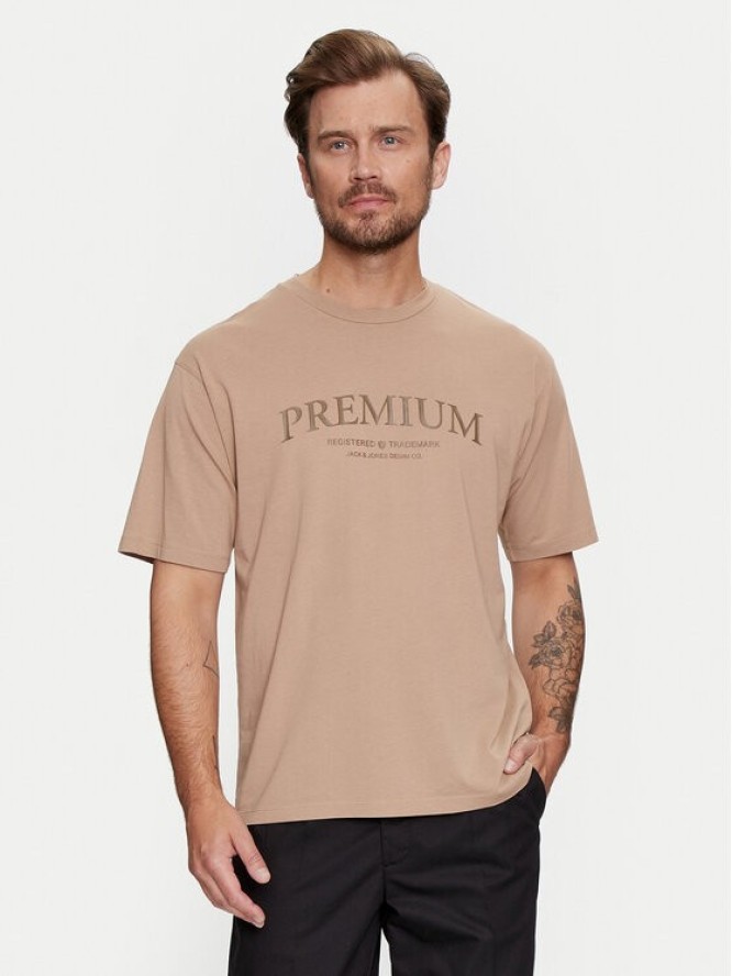 Jack & Jones T-Shirt Jprbluwinston 12255611 Brązowy Regular Fit