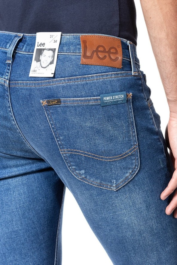 JEANSY MĘSKIE LEE LUKE BROKEN BLUE L719RONK 112119395