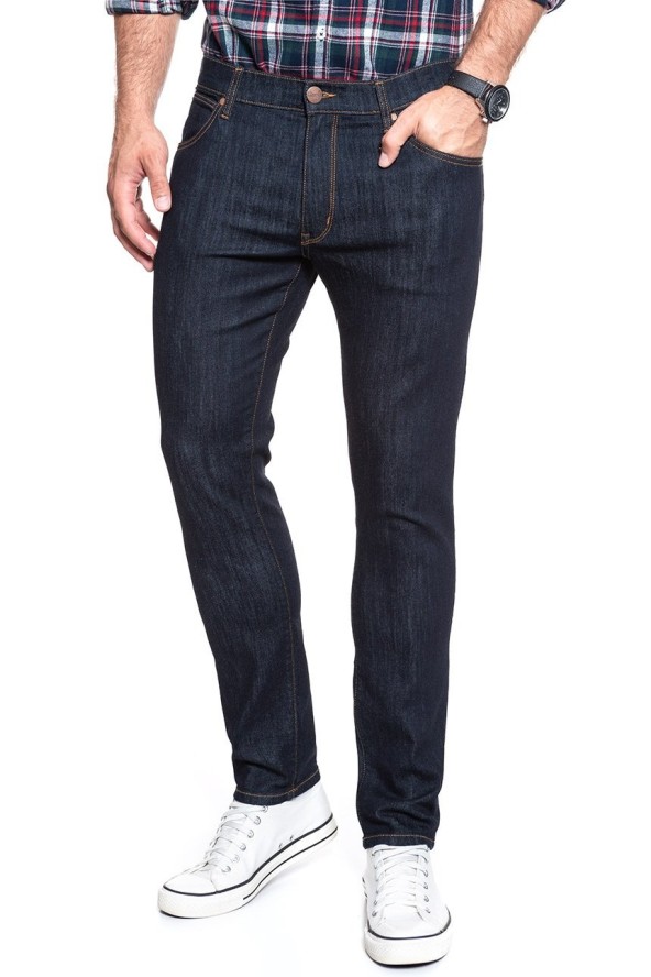 WRANGLER LARSTON MĘSKIE SPODNIE JEANSOWE JEANSY DARK RINSE W18SP690A 112127578