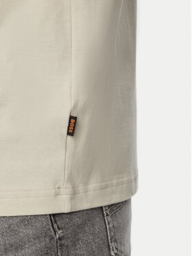 BOSS T-Shirt Logo Tape 50566606 Beżowy Regular Fit