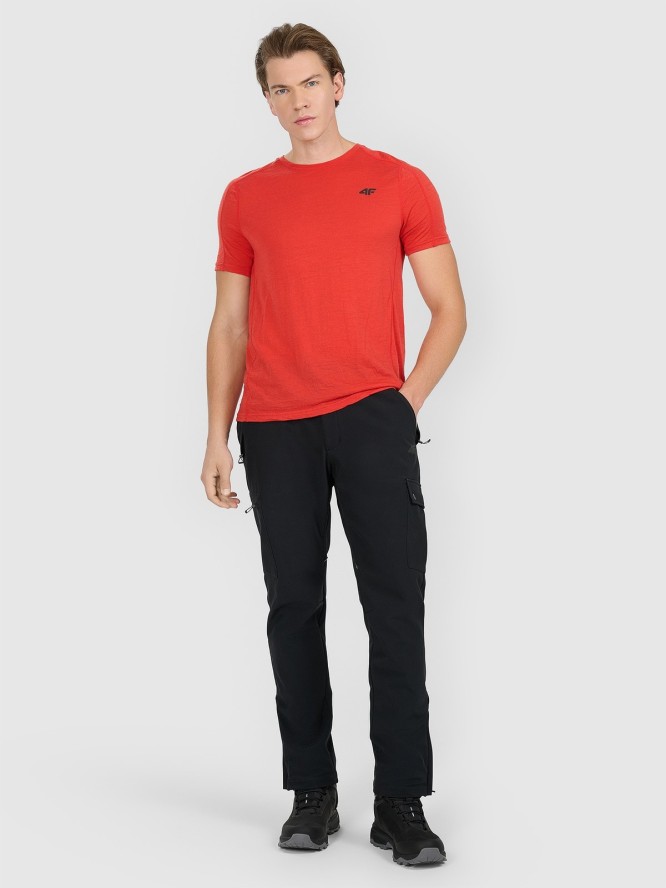 4F Koszulka trekkingowa z wełną merino męska - czerwona M