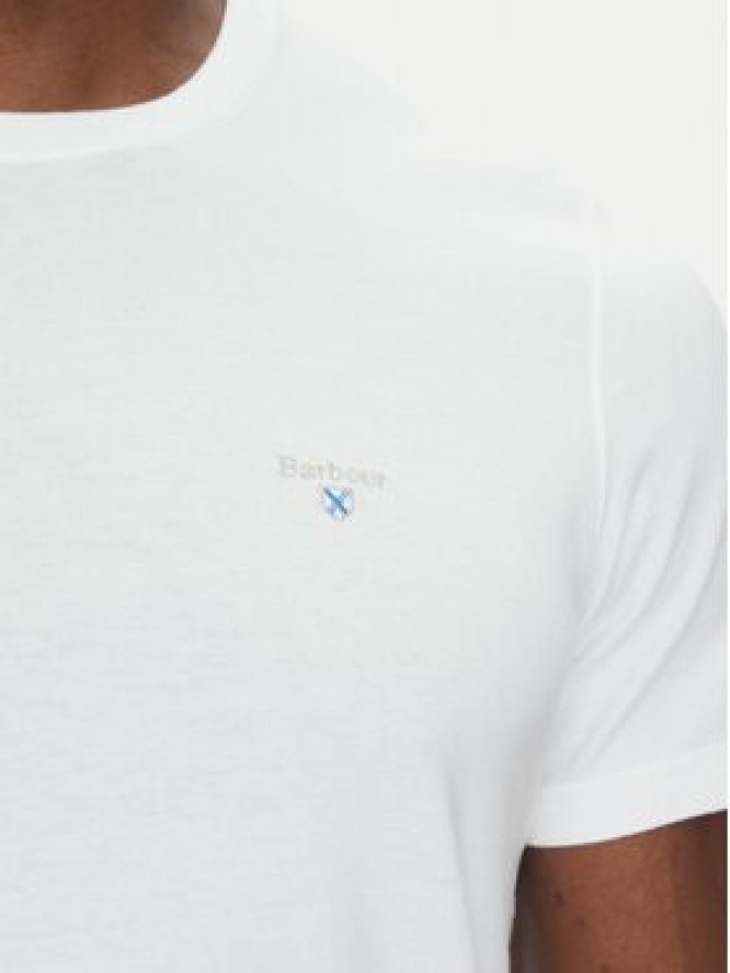 Barbour T-Shirt Tartan MTS0670WH11 Biały Tailored Fit