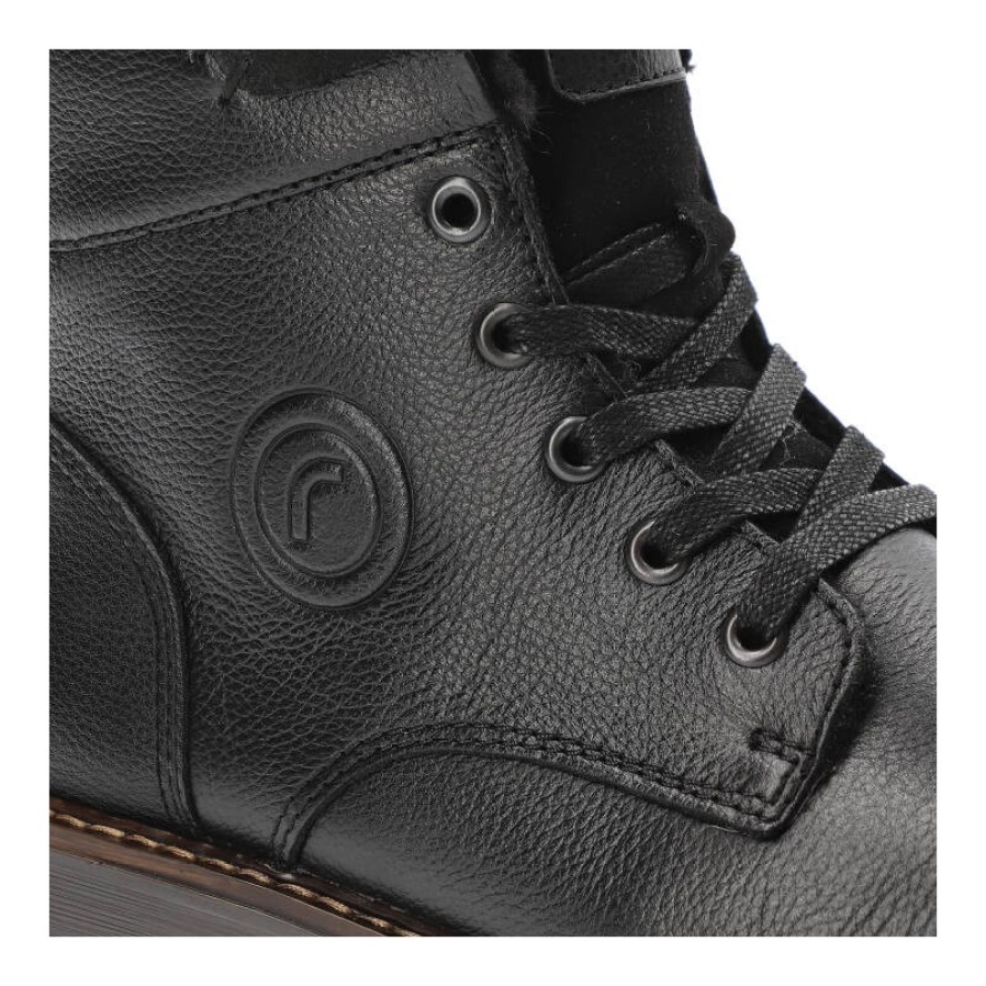 Czarne Trzewiki Rieker Ocieplane Buty Męskie
