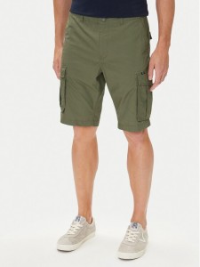 Petrol Industries Szorty materiałowe M-1050-SHO600 Zielony Cargo Fit