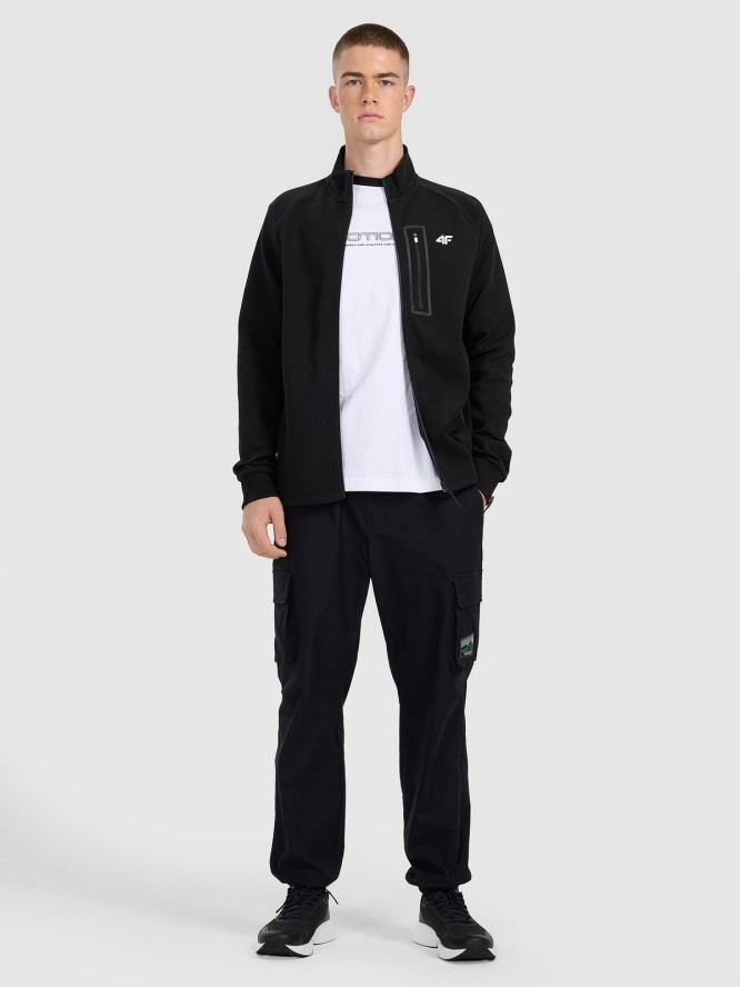 4F Bluza dresowa rozpinana bez kaptura męska - czarna L