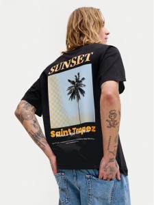 Jack & Jones T-Shirt City Photoprint 12288353 Czarny Regular Fit