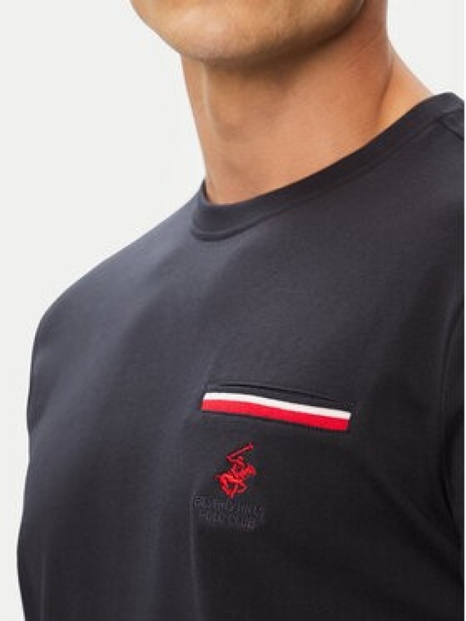 Beverly Hills Polo Club T-Shirt P-SS26M-TS0112 Granatowy Regular Fit