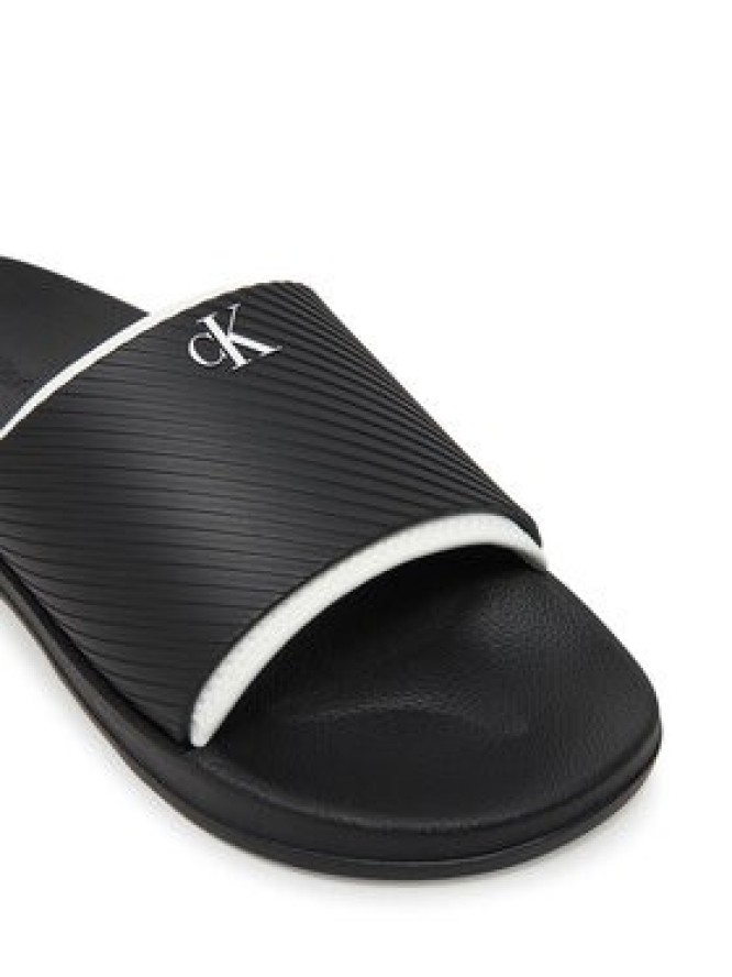 Calvin Klein Jeans Klapki Slide Rubber Neoprene Text YM0YM01234 Czarny