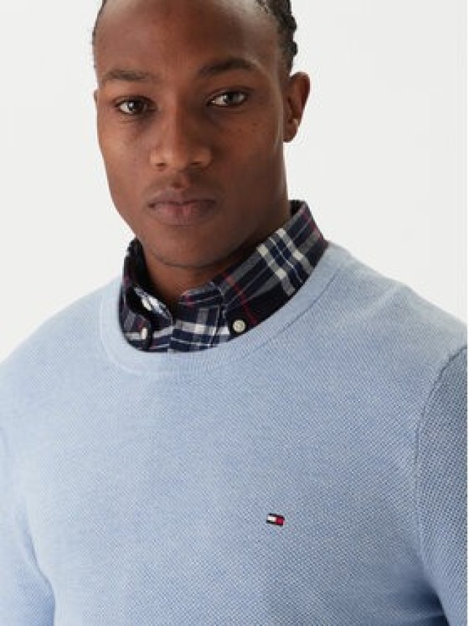 Tommy Hilfiger Sweter Essential MW0MW36347 Błękitny Regular Fit