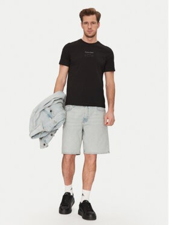 Calvin Klein T-Shirt Editorial Logo K10K114172 Czarny Regular Fit