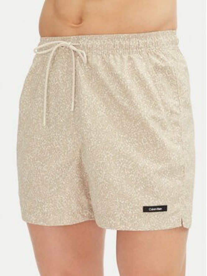 Calvin Klein Swimwear Szorty kąpielowe KM0KM01120 Beżowy Regular Fit