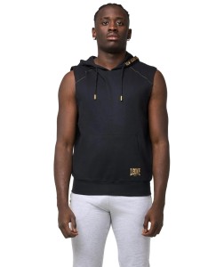 Leone New Gold męska bluza z kapturem bez rękawów, bez rozpinanej bluzy