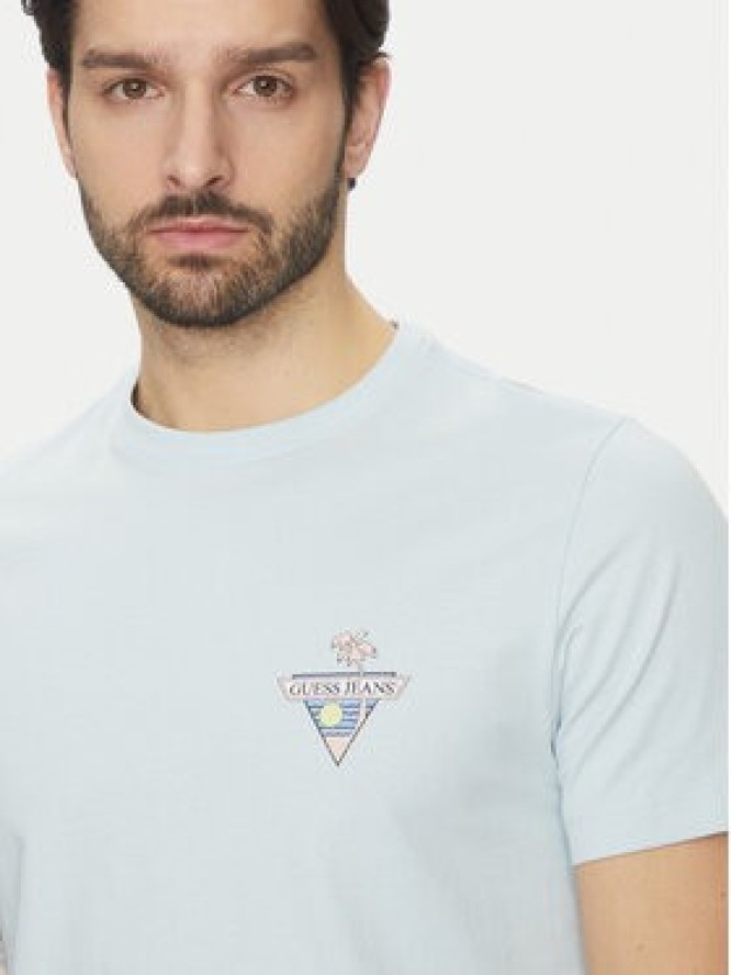 Guess Jeans T-Shirt M5GI55 K8FQ4 Błękitny Regular Fit