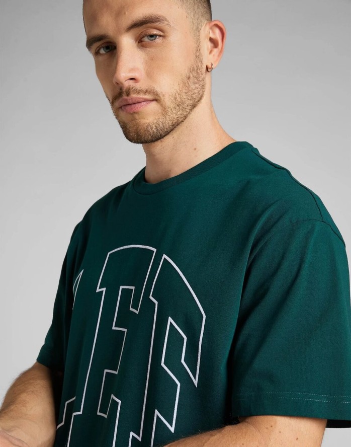 LEE SS VARSITY TEE MĘSKA KOSZULKA T-SHIRT LOGO ESMERALDA L69CFE96 112321823