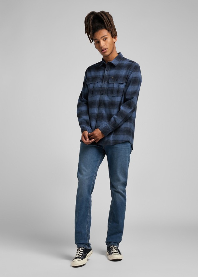 LEE DAREN ZIP FLY MĘSKIE SPODNIE JEANSOWE MID WORN TINTED L707SQBG 112320167