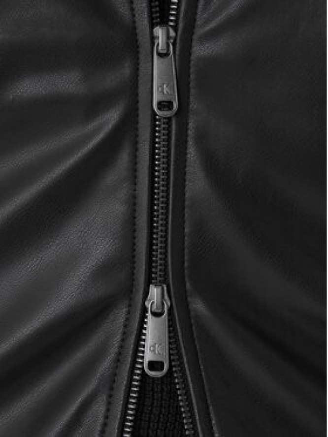 Calvin Klein Jeans Kurtka z imitacji skóry LV04RE403G Czarny Regular Fit