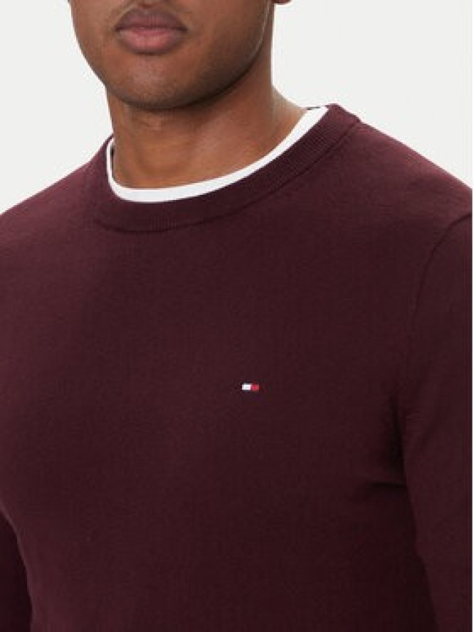 Tommy Hilfiger Sweter MW0MW28046 Bordowy Regular Fit
