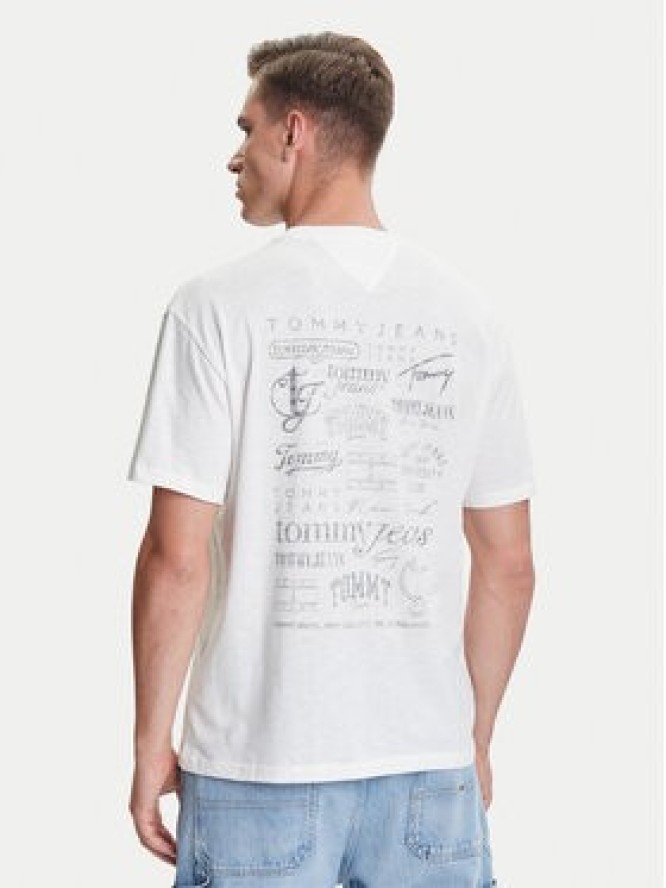 Tommy Jeans T-Shirt Archive Logos DM0DM21584 Biały Relaxed Fit